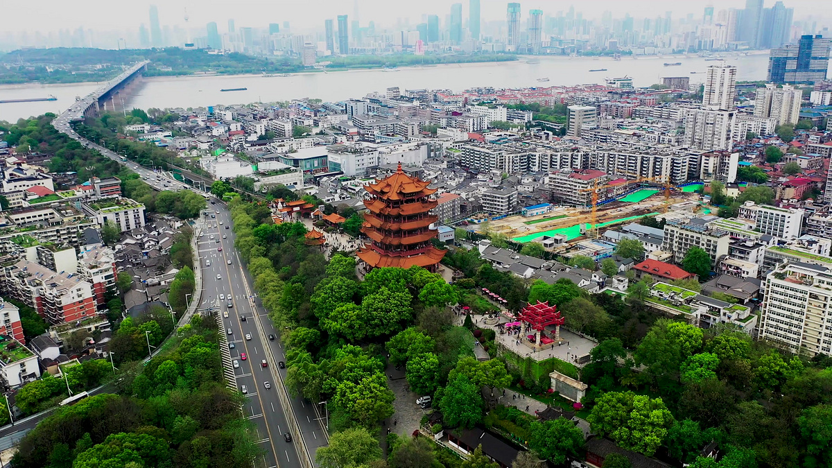 武汉城市建筑地标黄鹤楼实拍图片