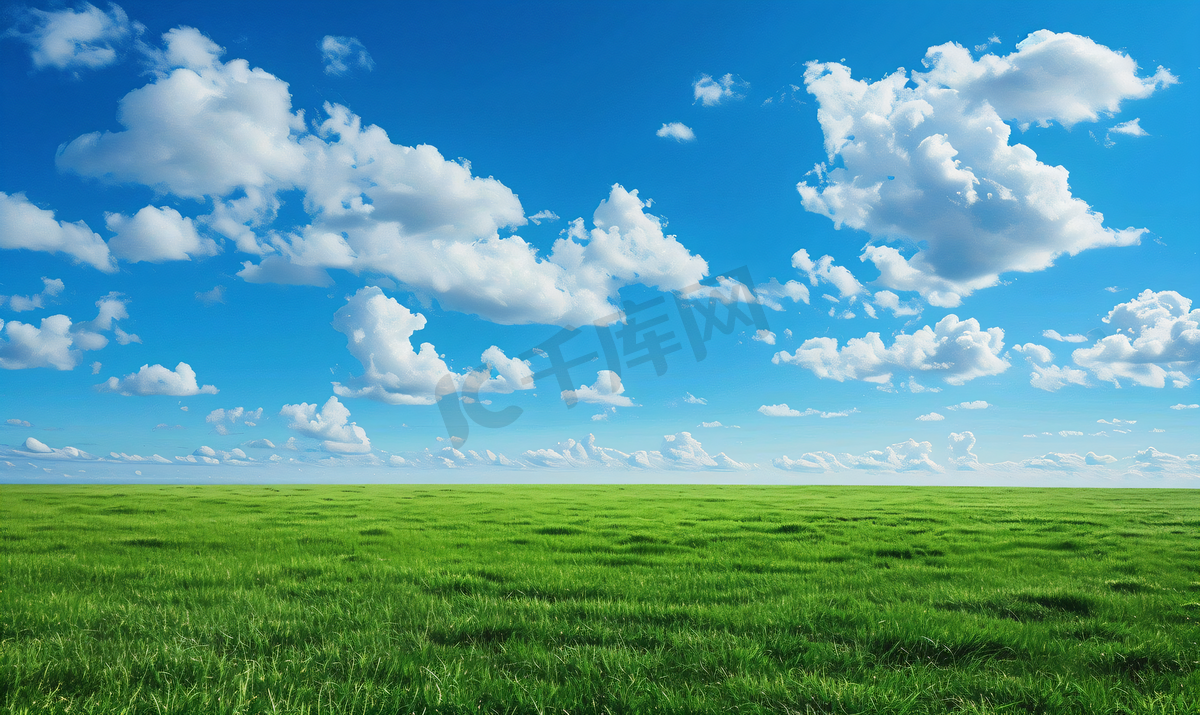 草原上的蓝天白云图片