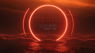 风景红色图片素材_红色灯光灯亮风景圆圈形状的背景