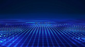 蓝色商务科技空间方块网状线条链接的背景