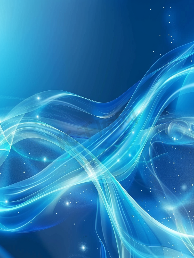 蓝光平滑流动的抽象波技术背景图片