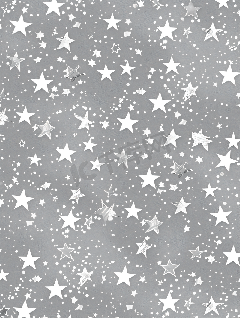 灰色背景上星星的无缝图案图片