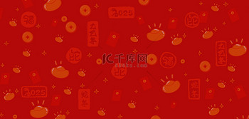 喜庆背景图片素材蛇年新年春节底纹红色喜庆横图背景