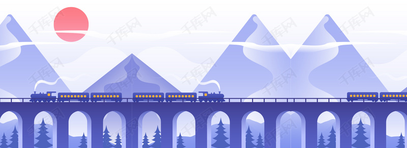 简约火车旅行旅游banner背景图片免费下载_海