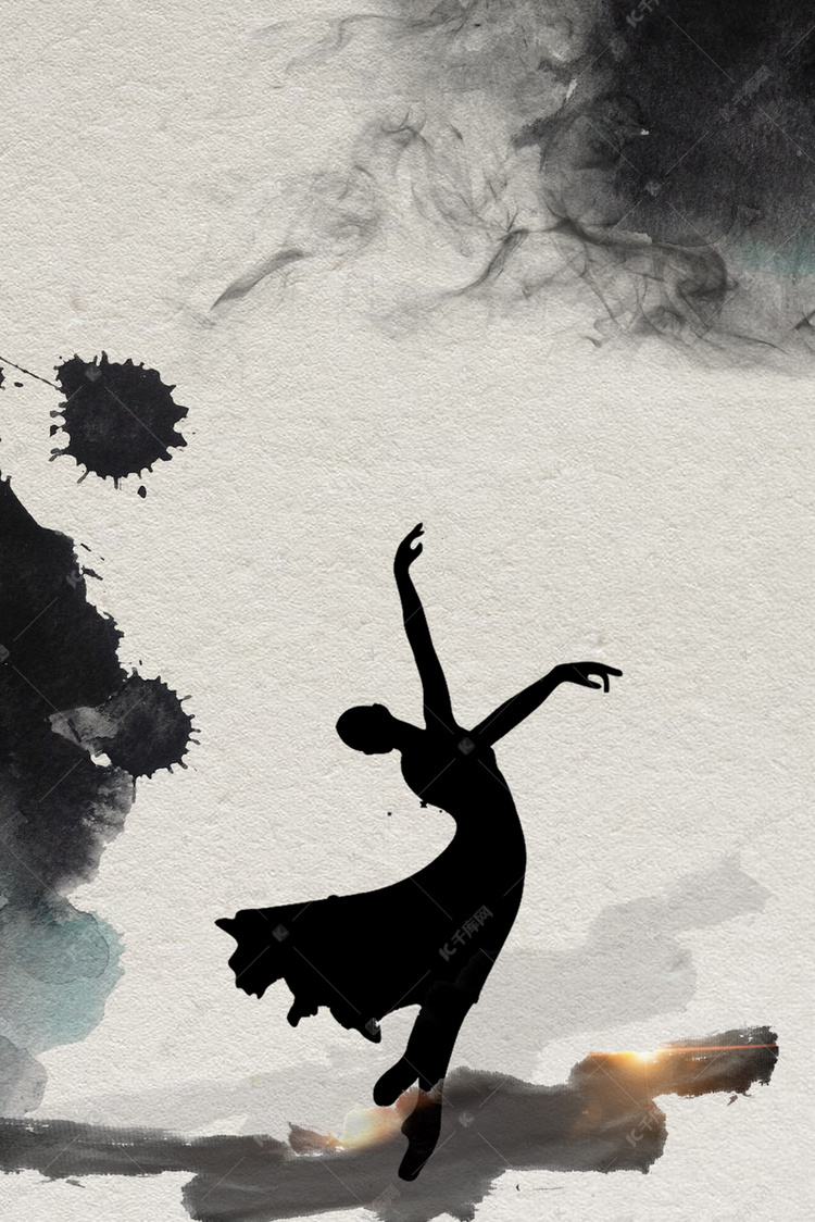 社团招新舞蹈社水墨风广告背景图片免费下载