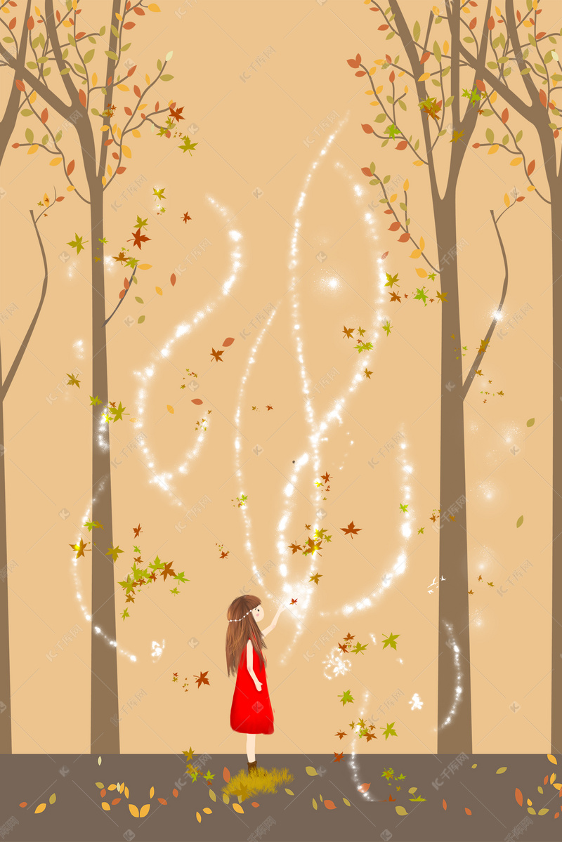 二十四节气之立秋梦想女孩旅游海报背景图片免