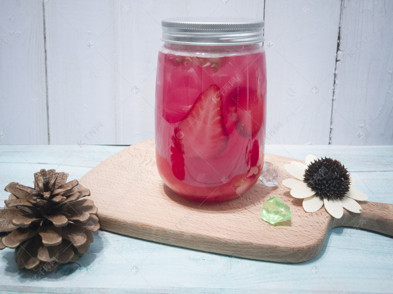 草莓网红餐饮饮料高清摄影大图