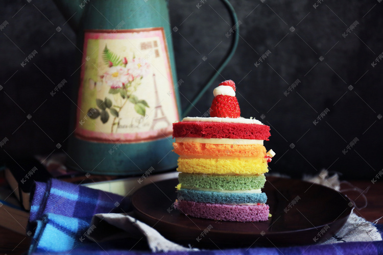 彩虹蛋糕摄影图