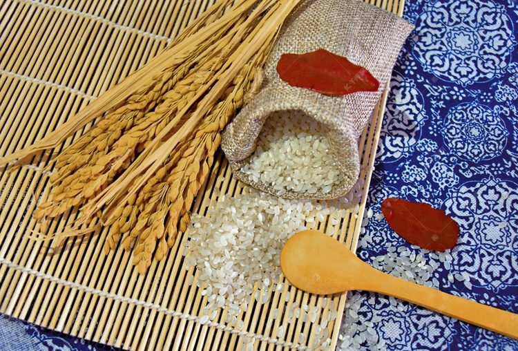 大米水稻五谷杂粮食材摄影图