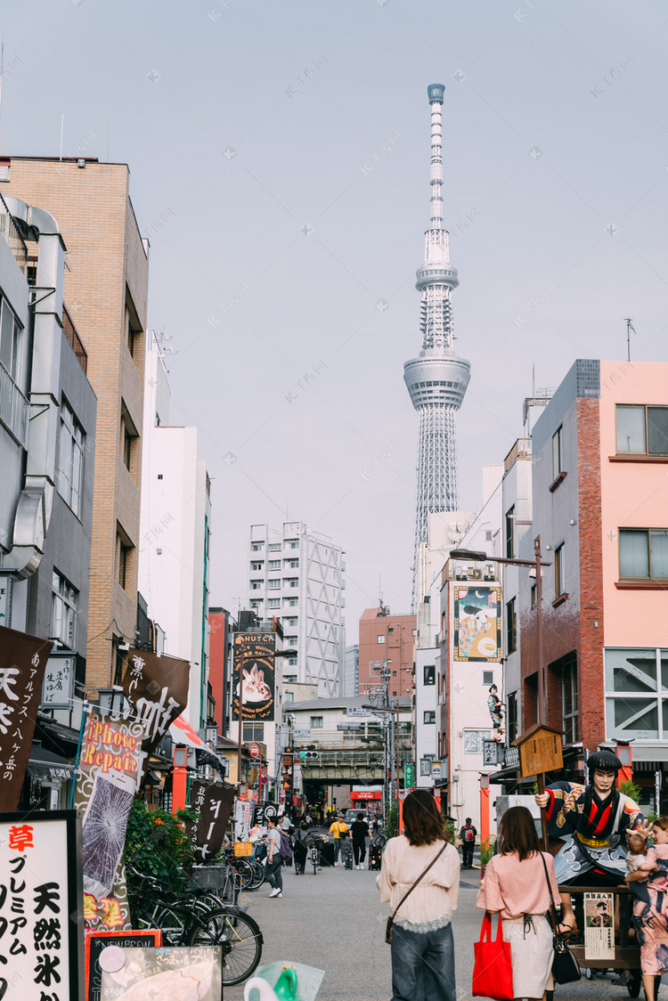 日本东京浅草寺天空树晴空塔街道