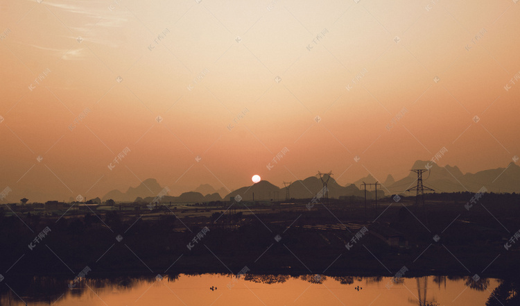落日风景摄影图