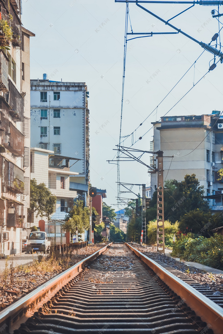 铁路铁轨摄影图