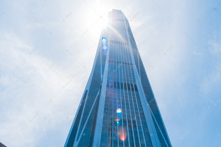 城市建筑高楼大厦仰拍摄影图