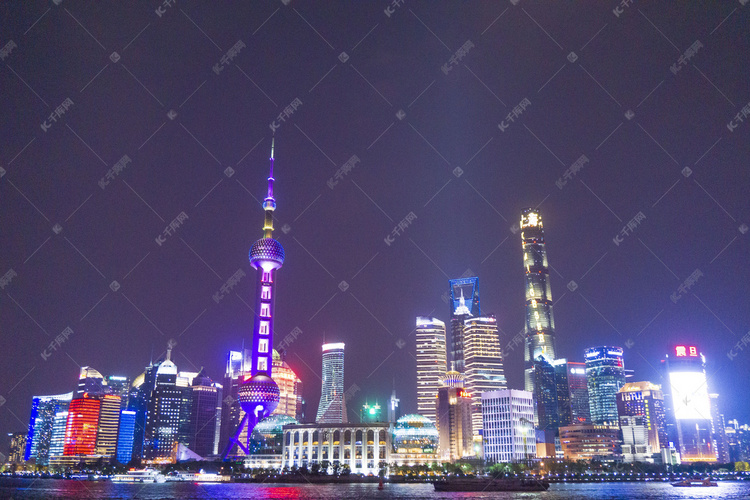 上海陆家嘴东方明珠夜景摄影图