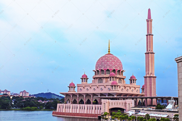 马来西亚粉红清真寺摄影图