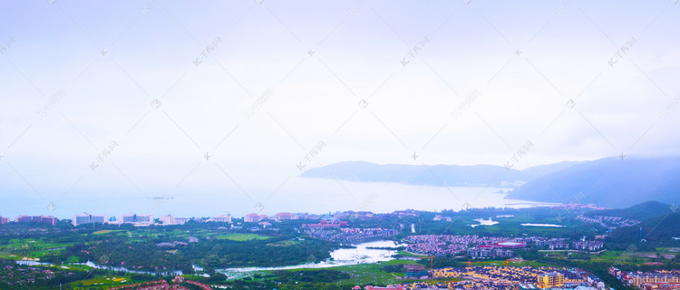 海边风景城镇自然风景摄影图