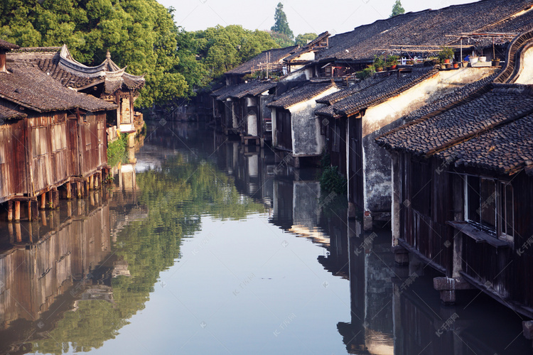 古镇水乡建筑摄影图