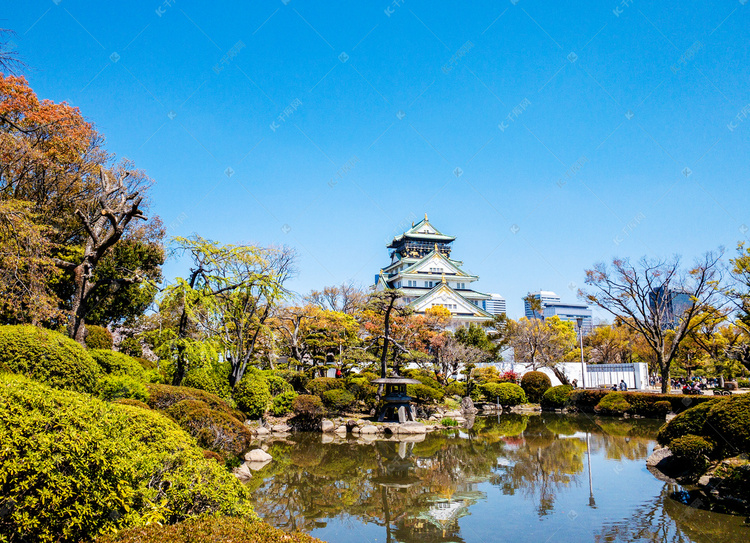 日本园林风景和古典建筑摄影图