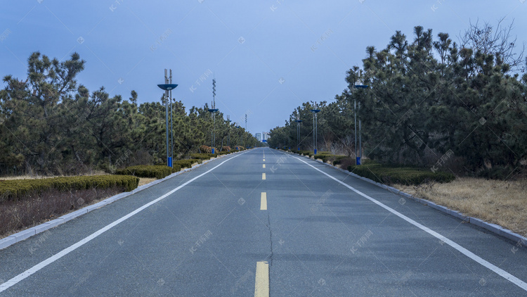 城市风景之林间马路摄影图