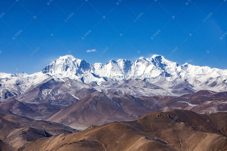 西藏山峰山峦景观摄影图