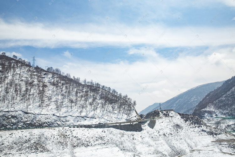 景区雪和山摄影图