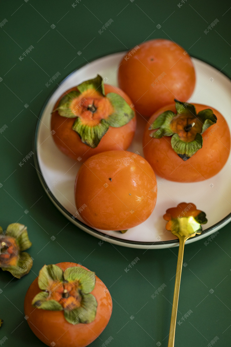 时令甜柿子摄影图
