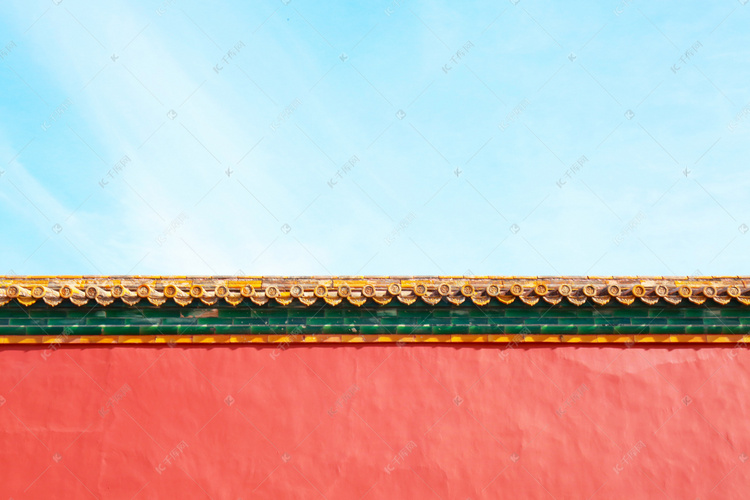 故宫墙和蓝天场景摄影图