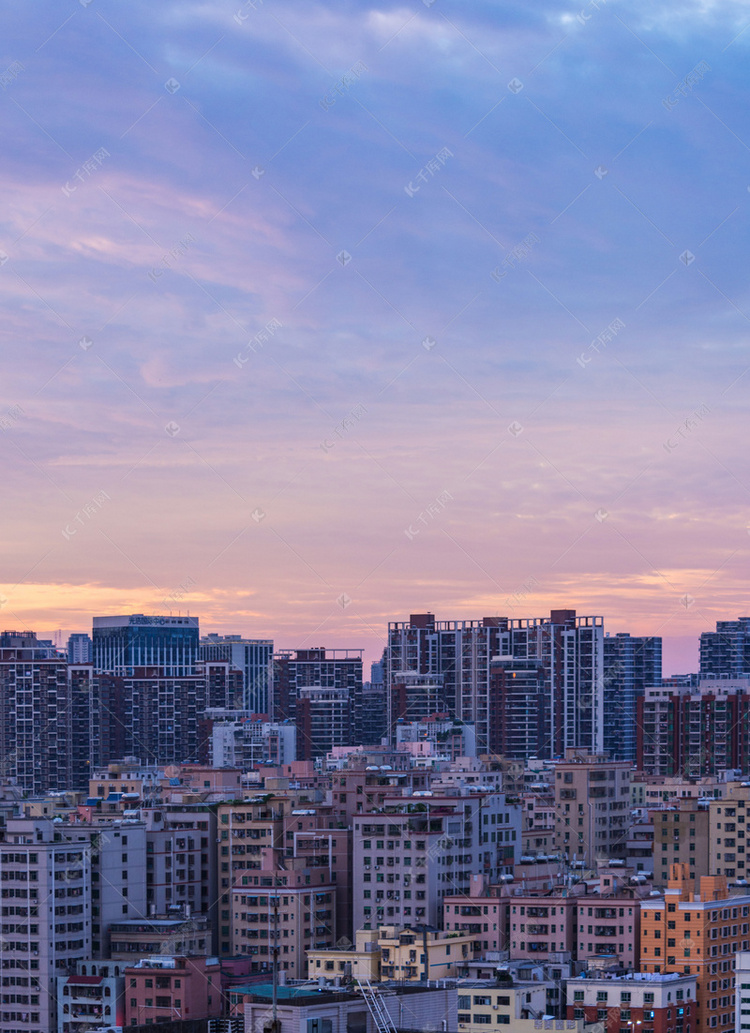 深圳龙华区夕阳美景摄影图