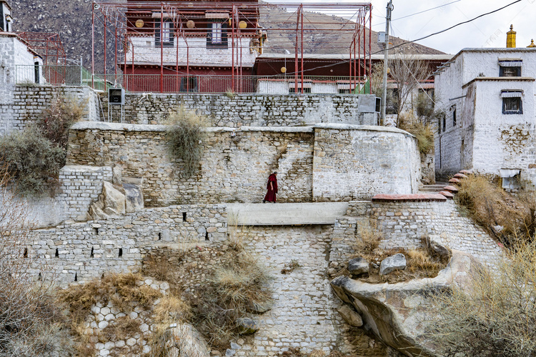 西藏藏式建筑摄影图