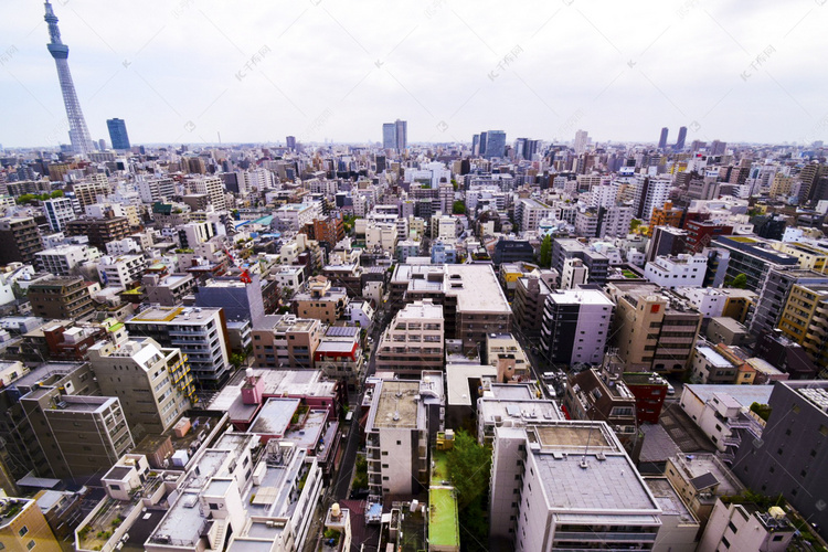 日本城市建筑俯瞰图摄影图