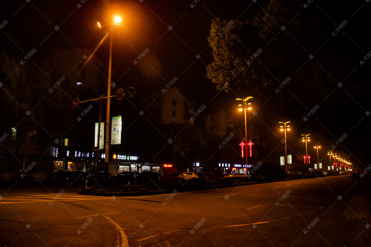 城市路灯地面摄影图