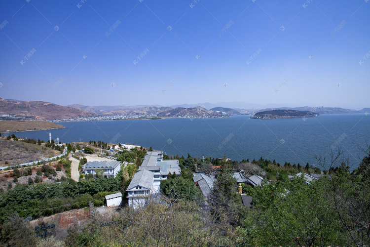 自然风光大海湖泊景观摄影图