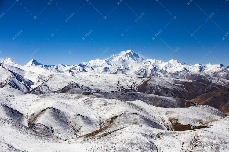 西藏山峰山峦景观摄影图