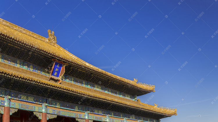 北京天安门故宫太和殿大殿屋檐摄