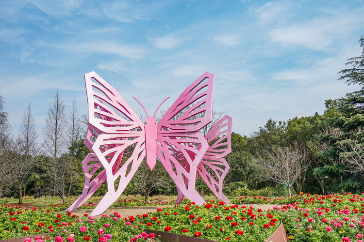 植物园春天蝴蝶造型摄影图