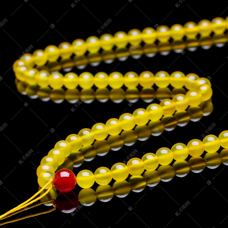 红玛瑙和黄蜜蜡串珠项链毛衣链首