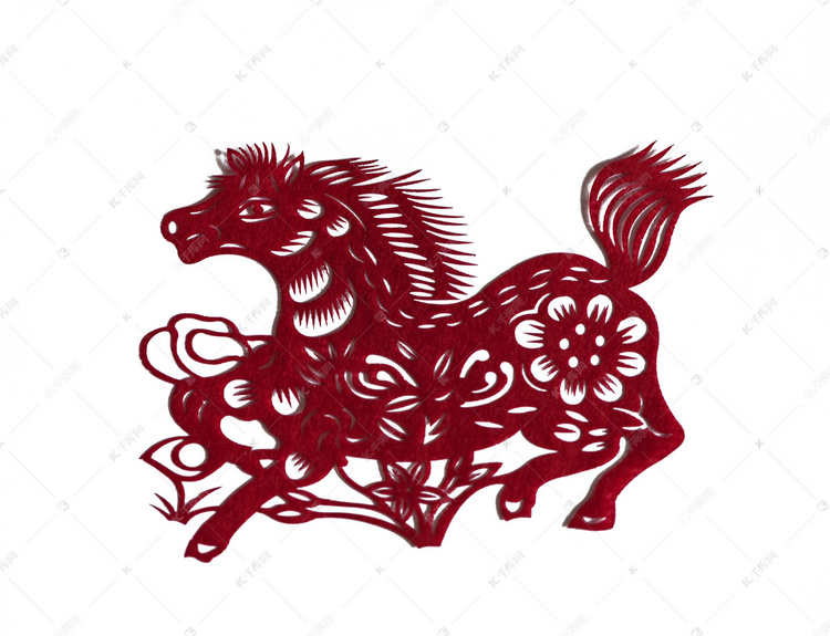 新年春节剪纸十二生肖之马