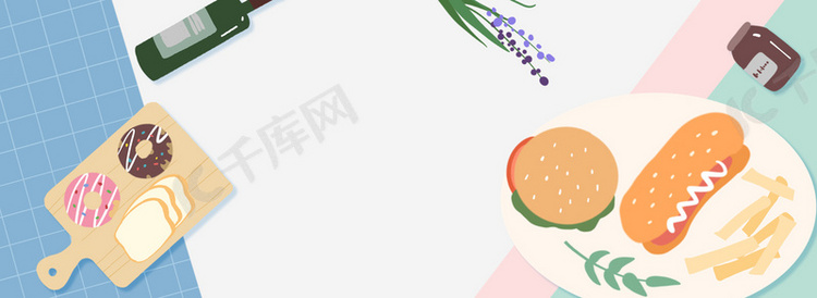 卡通小吃货小清新banner