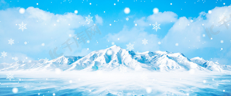 冬季雪山背景主图免费下载