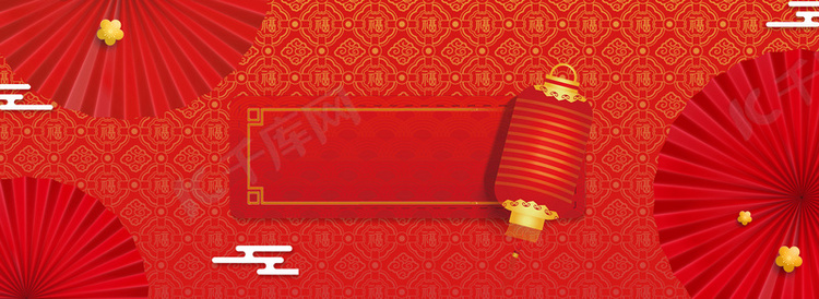 中国新年红色灯笼喜庆活动年会背