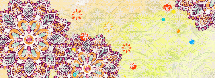 花卉图案花纹复古海报背景