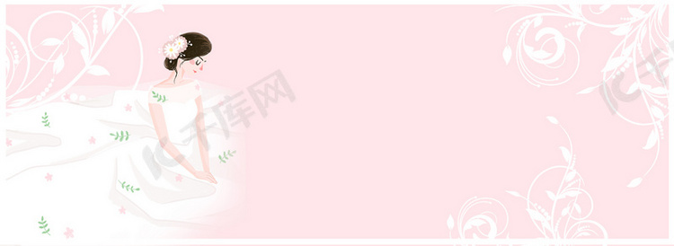 西式婚礼纹理粉色banner背景