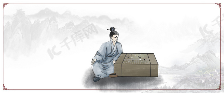 中国风围棋棋盘背景素材