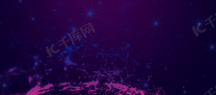 科技粒子紫色banner背景