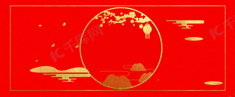春节喜庆新年烫金红色猪年中国风