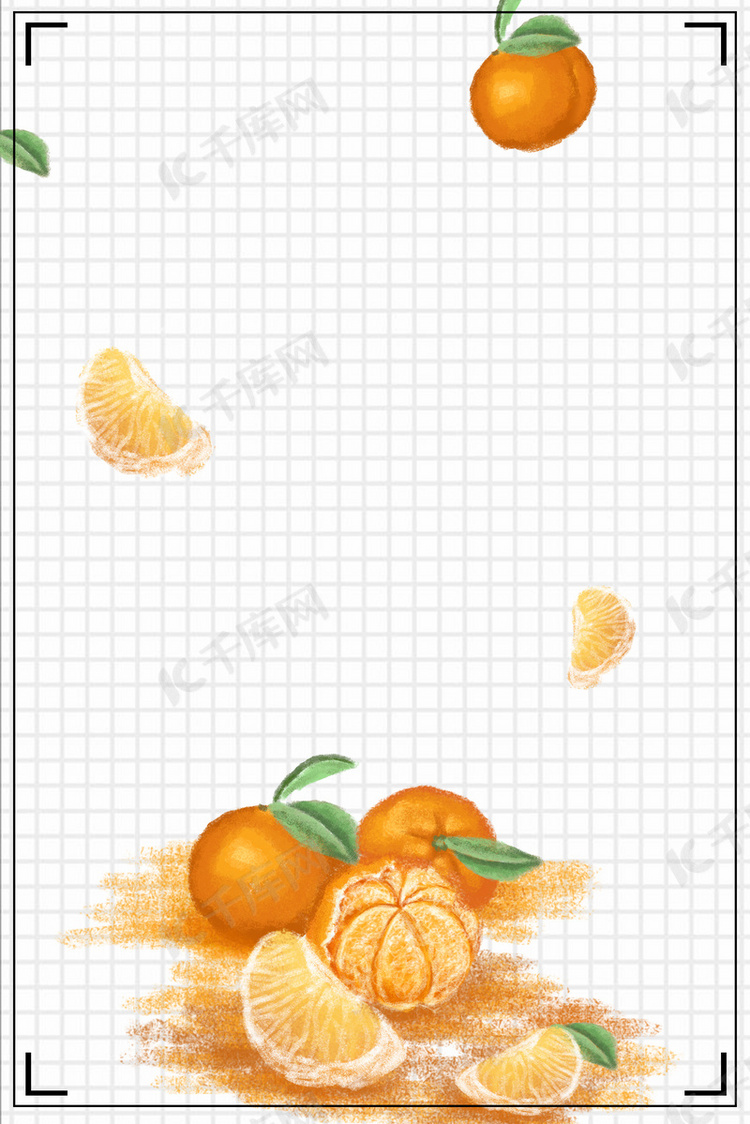 秋季水果桔子促销矢量海报背景模