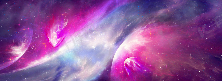 蓝紫星空银河系背景