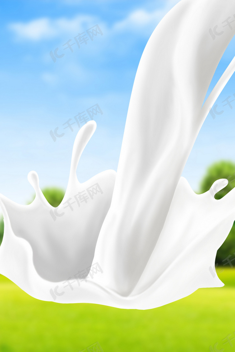 小清新新鲜牛奶促销海报设计背景