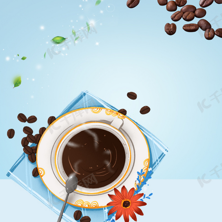 咖啡咖啡豆宣传海报背景