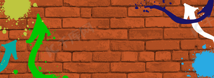 橙色简约扁平化涂鸦墙面bann